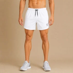 Clove West Solid Men White Running Shorts, Gym Shorts