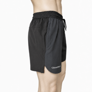 Move freely with CloveWest Performance Shorts. Crafted from lightweight, breathable, and quick-drying fabric, these dark gray shorts feature an elastic drawstring waistband, functional side pockets, and a curved side slit for maximum comfort and mobility during workouts or everyday wear.